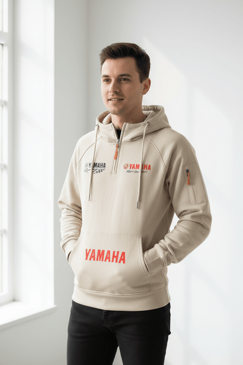2026 Yamaha Autumn and Winter Vintage Heavy-Duty Men’s Fleece Hooded Sweater - Pendo Store