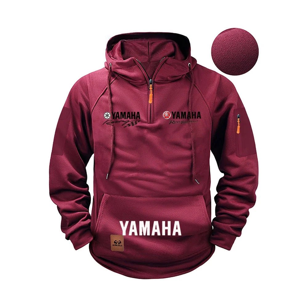 2026 Yamaha Autumn and Winter Vintage Heavy-Duty Men’s Fleece Hooded Sweater - Pendo Store