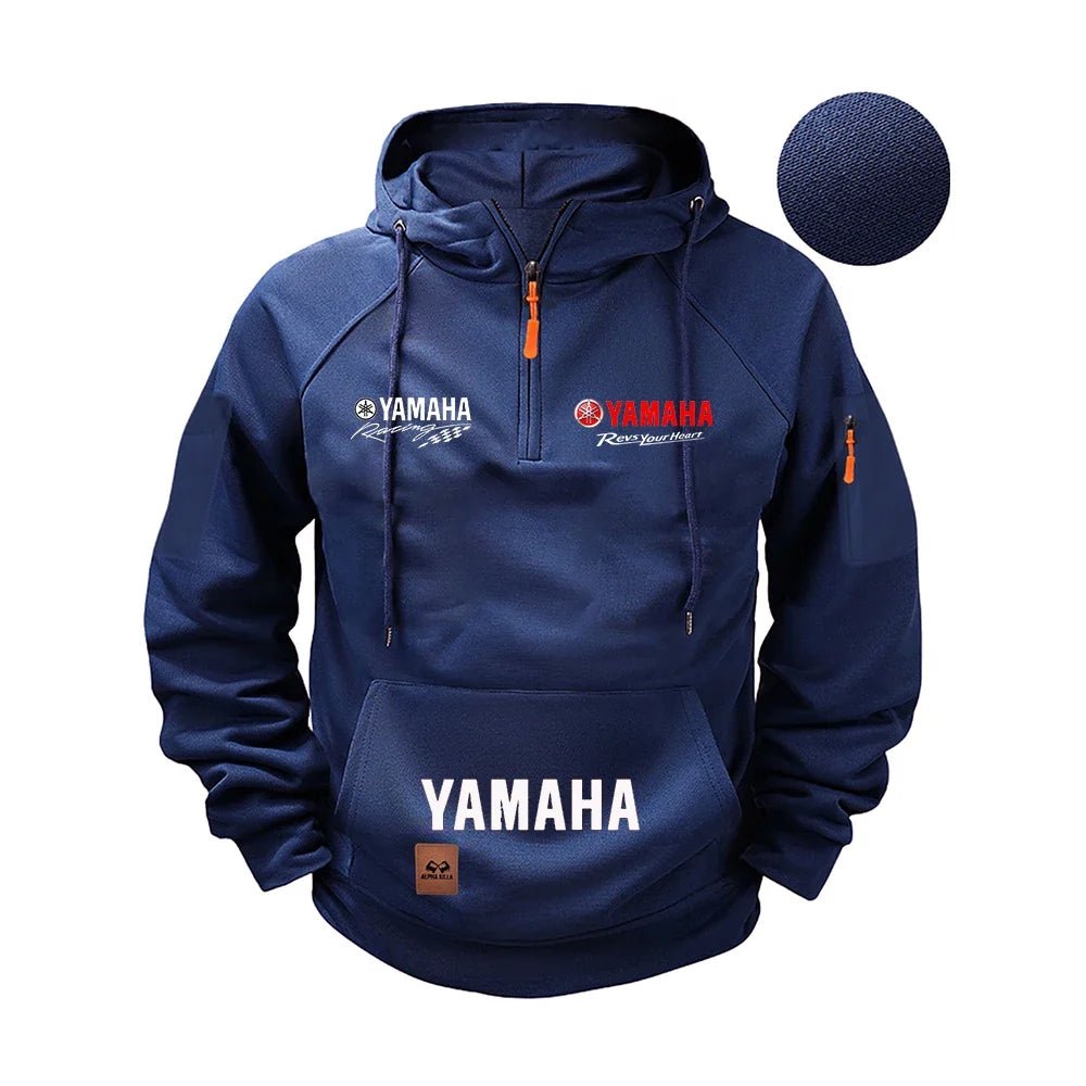 2026 Yamaha Autumn and Winter Vintage Heavy-Duty Men’s Fleece Hooded Sweater - Pendo Store