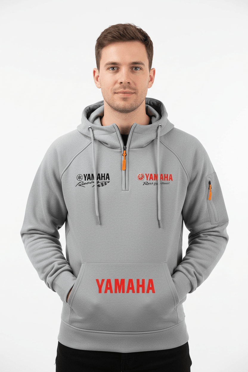 2026 Yamaha Autumn and Winter Vintage Heavy-Duty Men’s Fleece Hooded Sweater - Pendo Store