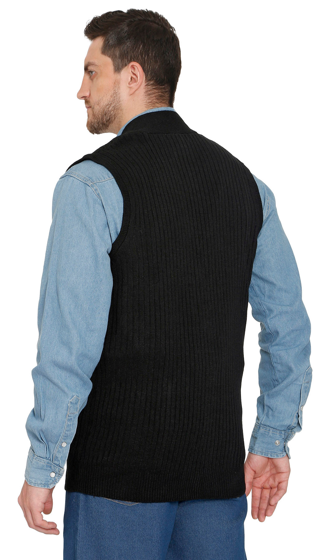 Rib Knit Button Front Sweater Vest