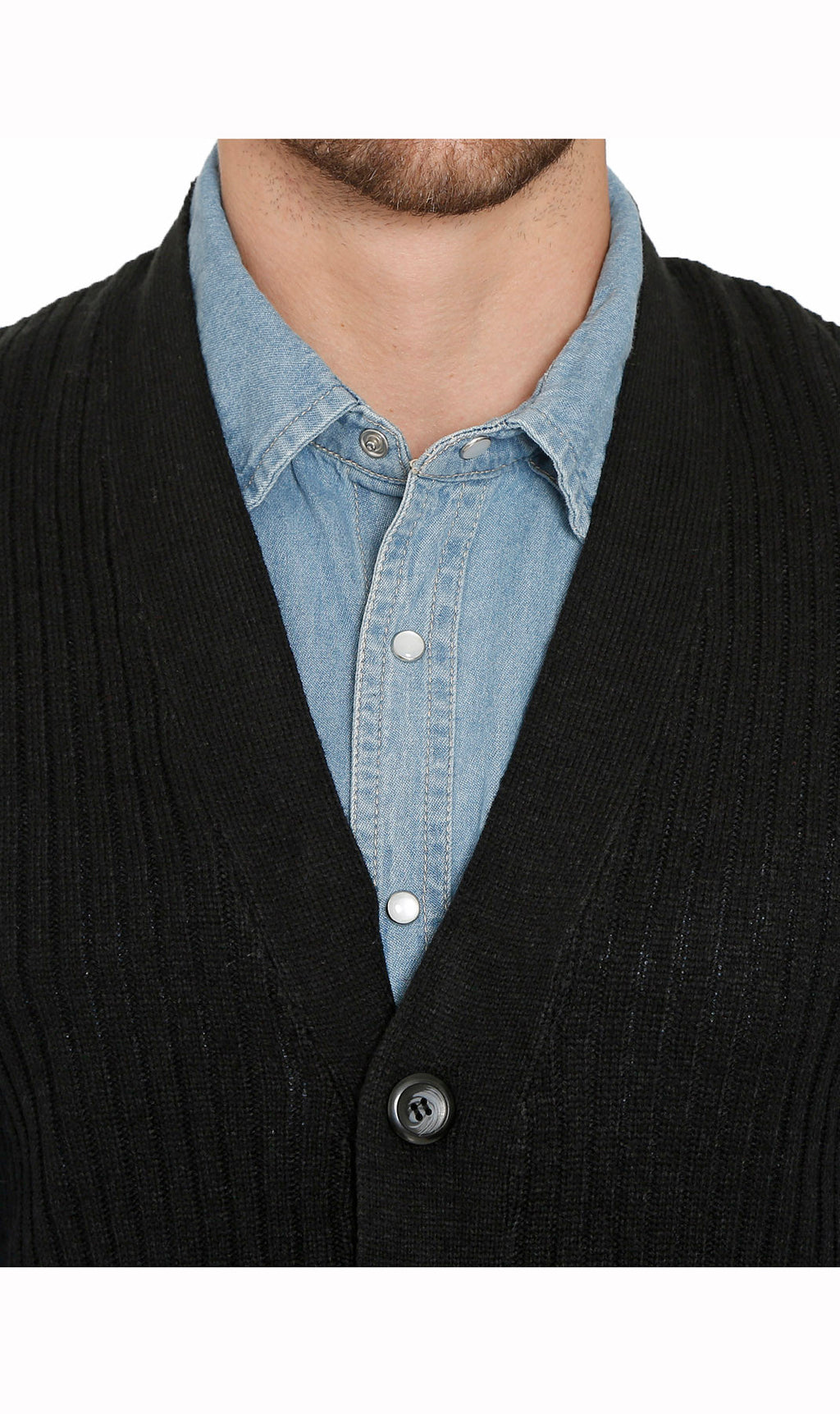 Rib Knit Button Front Sweater Vest