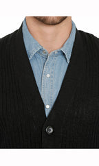 Rib Knit Button Front Sweater Vest