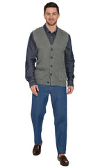 Rib Knit Button Front Sweater Vest