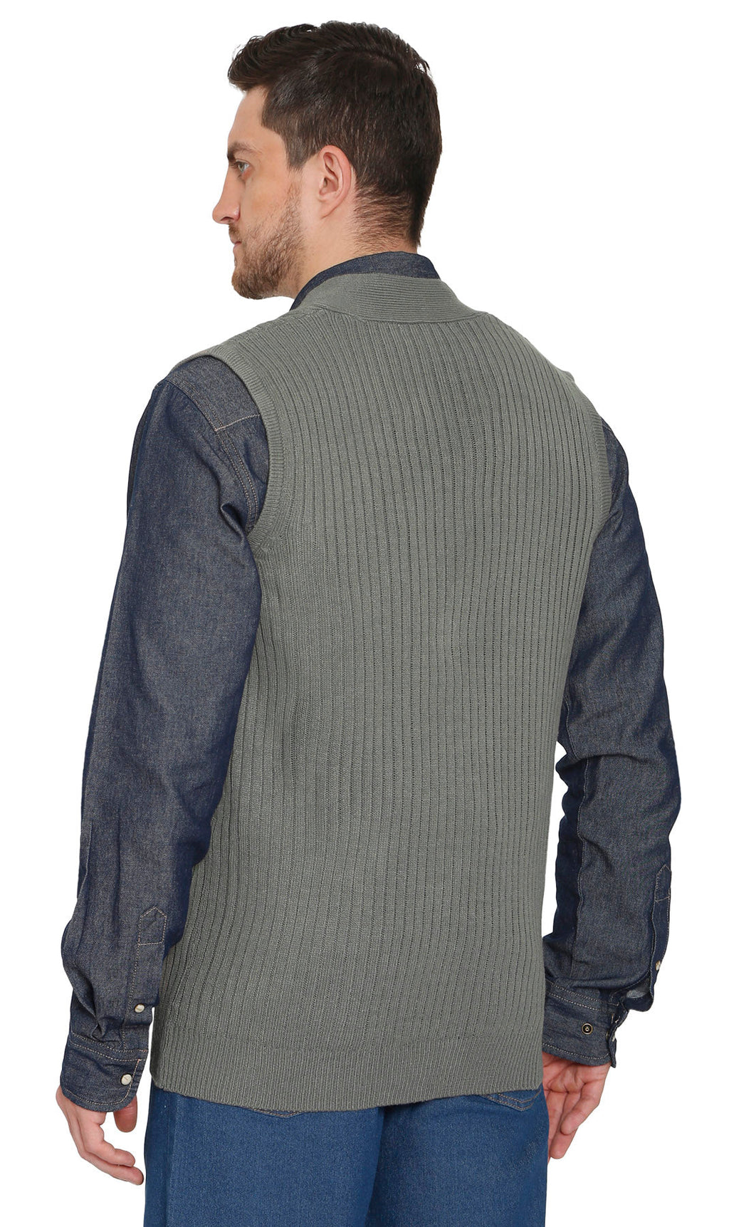 Rib Knit Button Front Sweater Vest