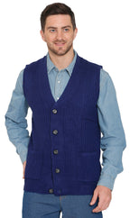 Rib Knit Button Front Sweater Vest