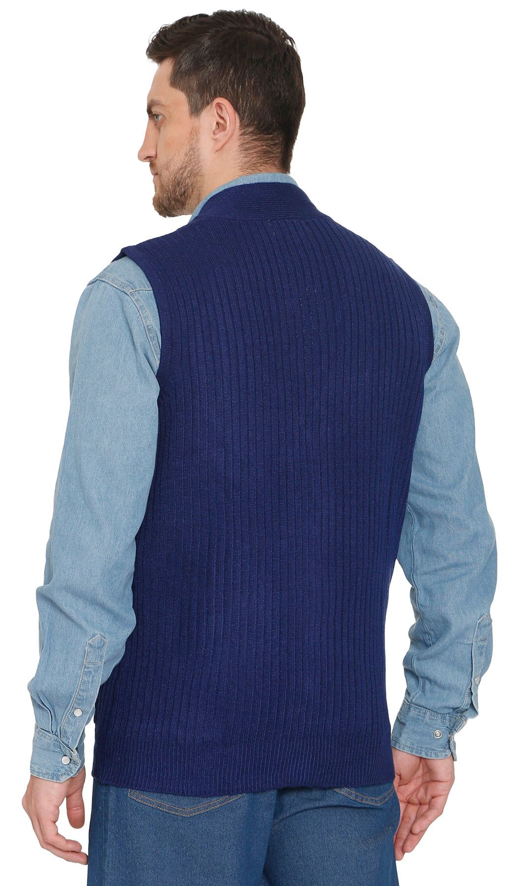 Rib Knit Button Front Sweater Vest