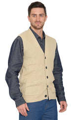 Rib Knit Button Front Sweater Vest