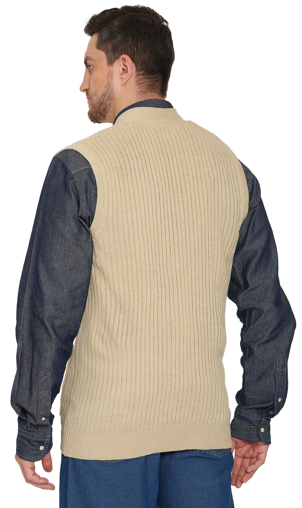 Rib Knit Button Front Sweater Vest