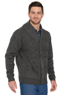 Jacquard Knit Shawl Collar Cardigan