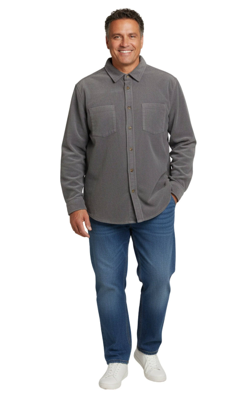 Heathered Fleece Pocket Overshirt