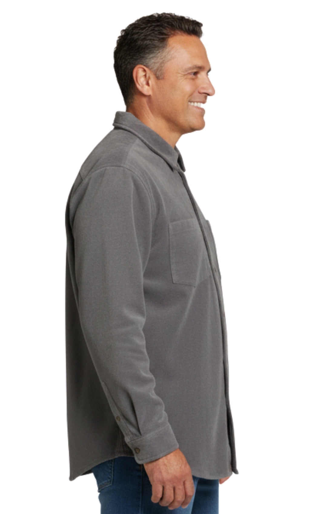Heathered Fleece Pocket Overshirt