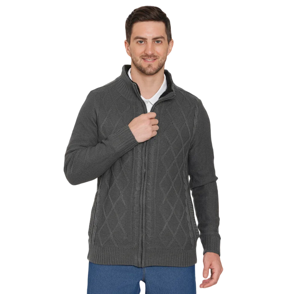 Sherpa Lined Fleece Sweater Jacket