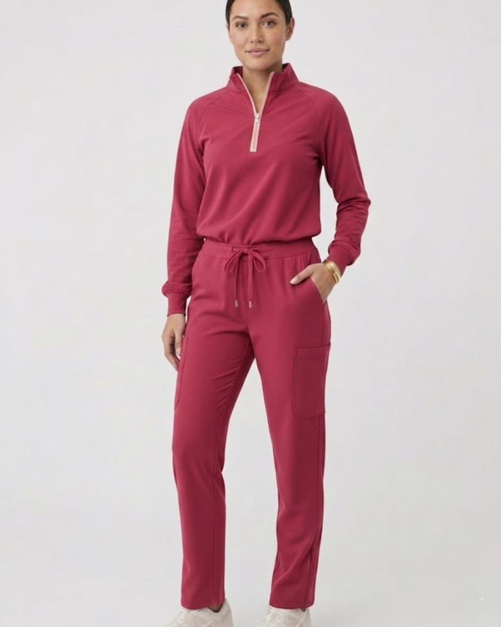 The Long Sleeve Essential Pullover - Berry
