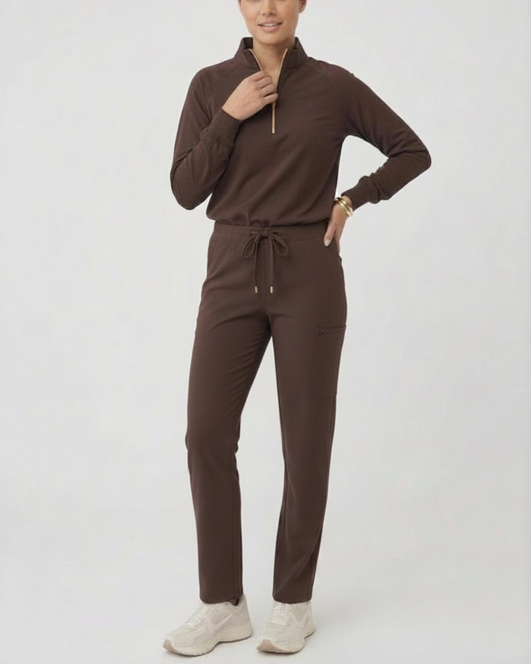 The Long Sleeve Essential Pullover - Espresso