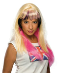 Womens Blonde Pink and Black London Tri-Color Wig