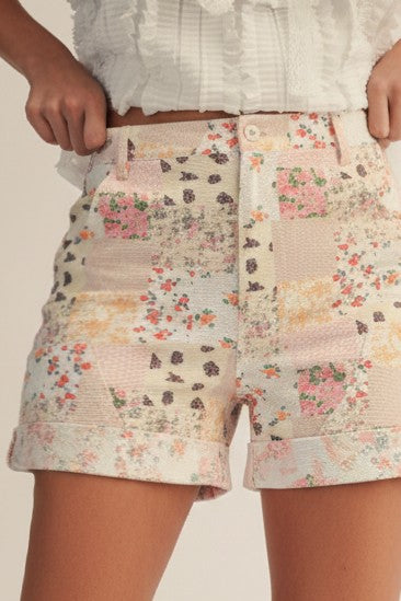 Floral Patchwork Shorts