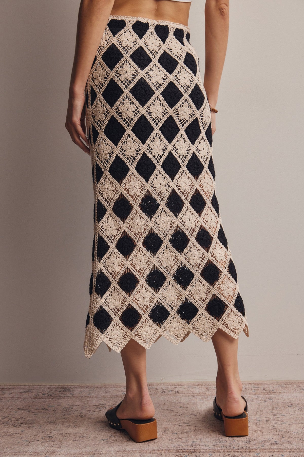 Crochet Diamond Midi Skirt