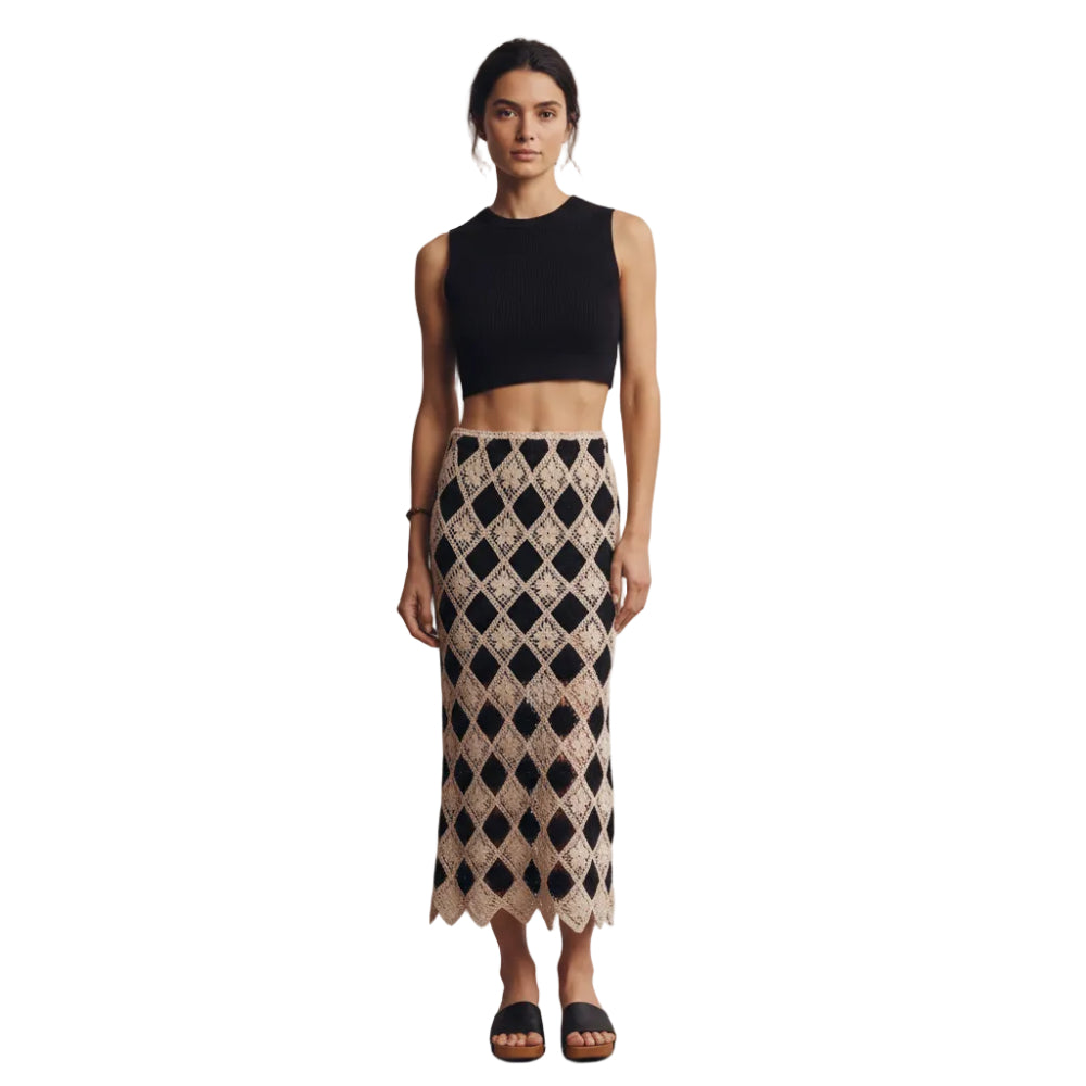 Crochet Diamond Midi Skirt