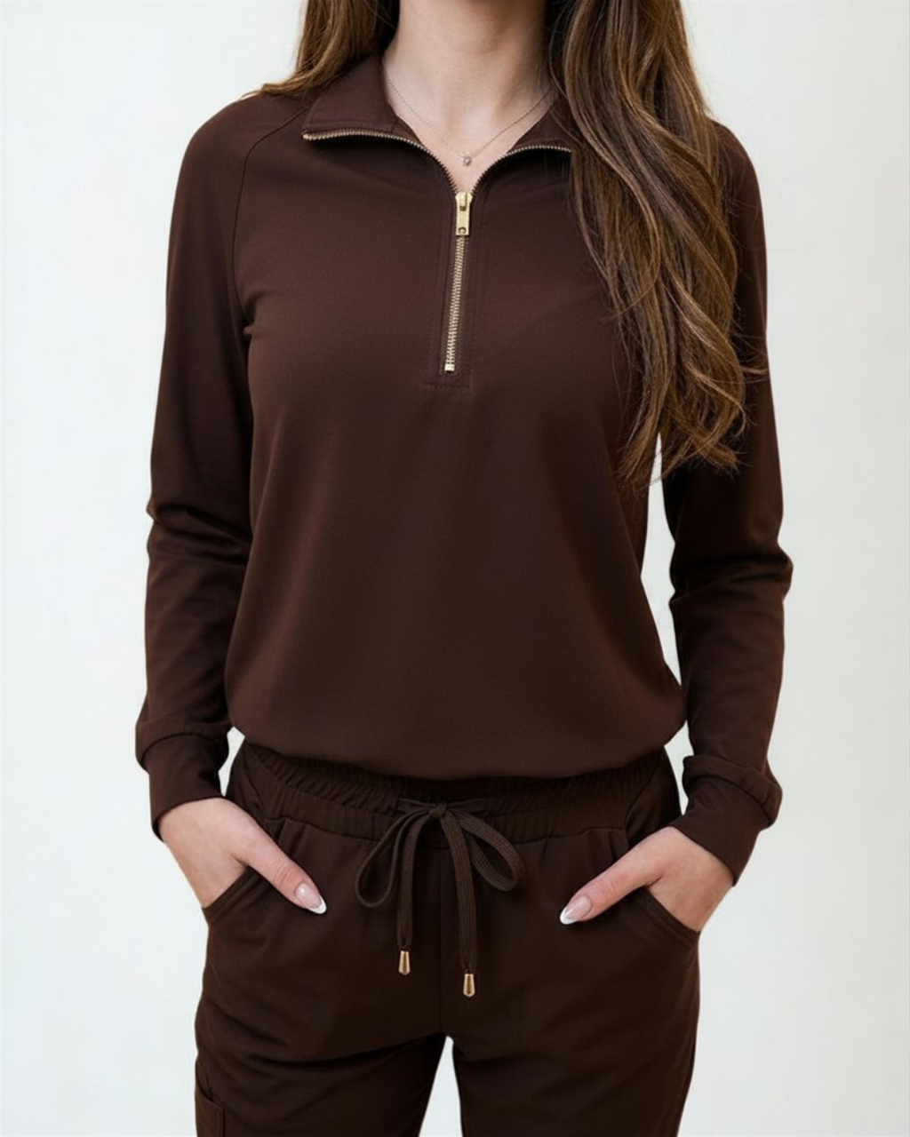 The Long Sleeve Essential Pullover - Espresso