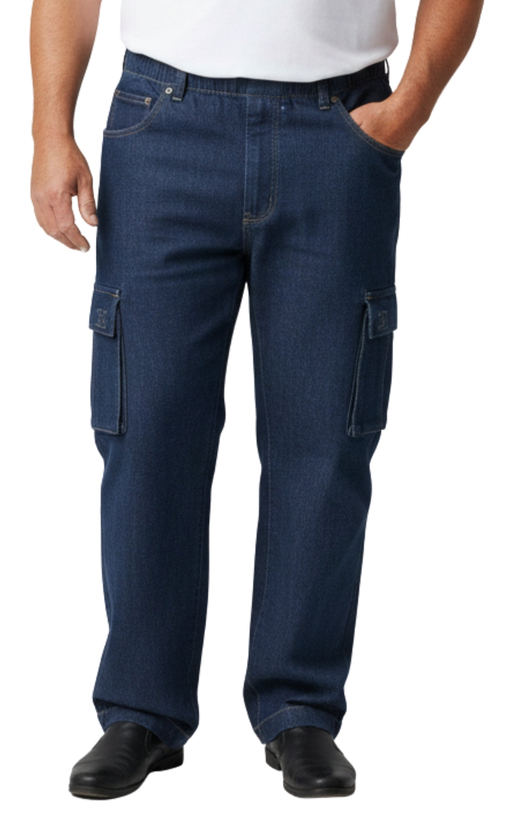 Pull-On Cargo Pocket Jeans