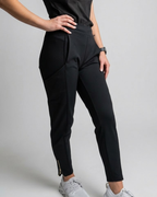 Women's High Waisted, Straight Leg Zip Scrub Pants - Black