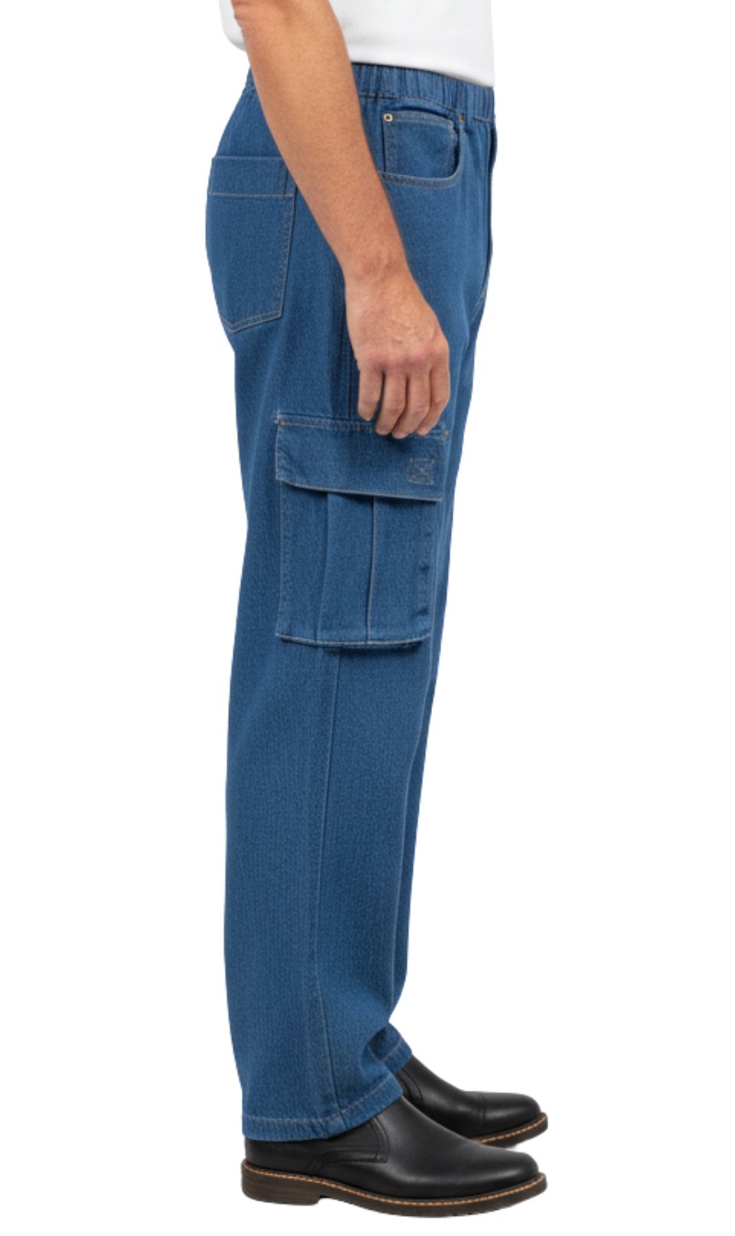 Pull-On Cargo Pocket Jeans