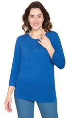 3/4 Sleeve Henley Top - Pendo Store