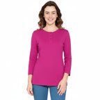 3/4 Sleeve Henley Top - Pendo Store