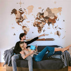 3D Wooden World Map Multicolor - Pendo Store