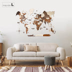 3D Wooden World Map Multicolor - Pendo Store