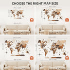 3D Wooden World Map Multicolor - Pendo Store