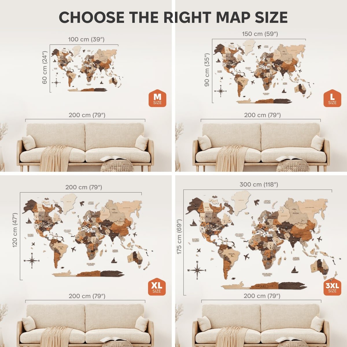 3D Wooden World Map Multicolor - Pendo Store