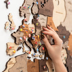 3D Wooden World Map Multicolor - Pendo Store