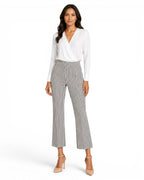 Krazy Larry P600 Pull on Wide Ankle Pant -Black/White Stripe