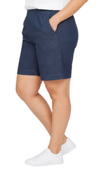 Women's Pull-On Denim and Twill Shorts — Stretch Waist No Zipper
