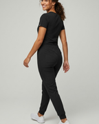 Women's Black Low Waisted Scrub Joggers