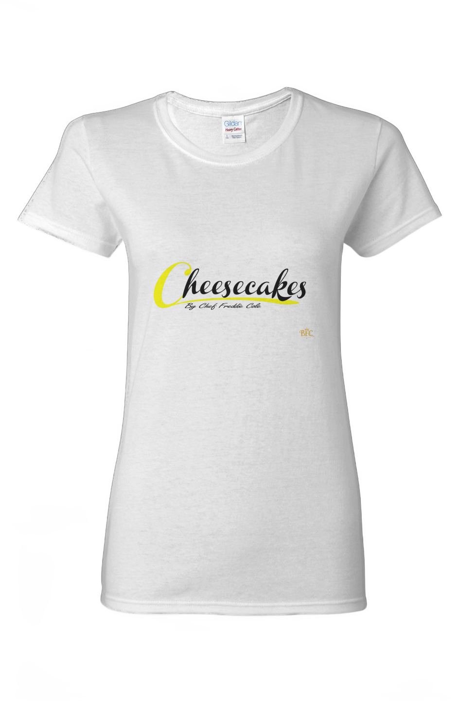 Cheesecakes by Chef Freddie Cole Logo Ladies Heavy White Tee