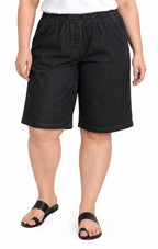 Women's Easy Pull-On Bermuda Shorts in Denim and Twill