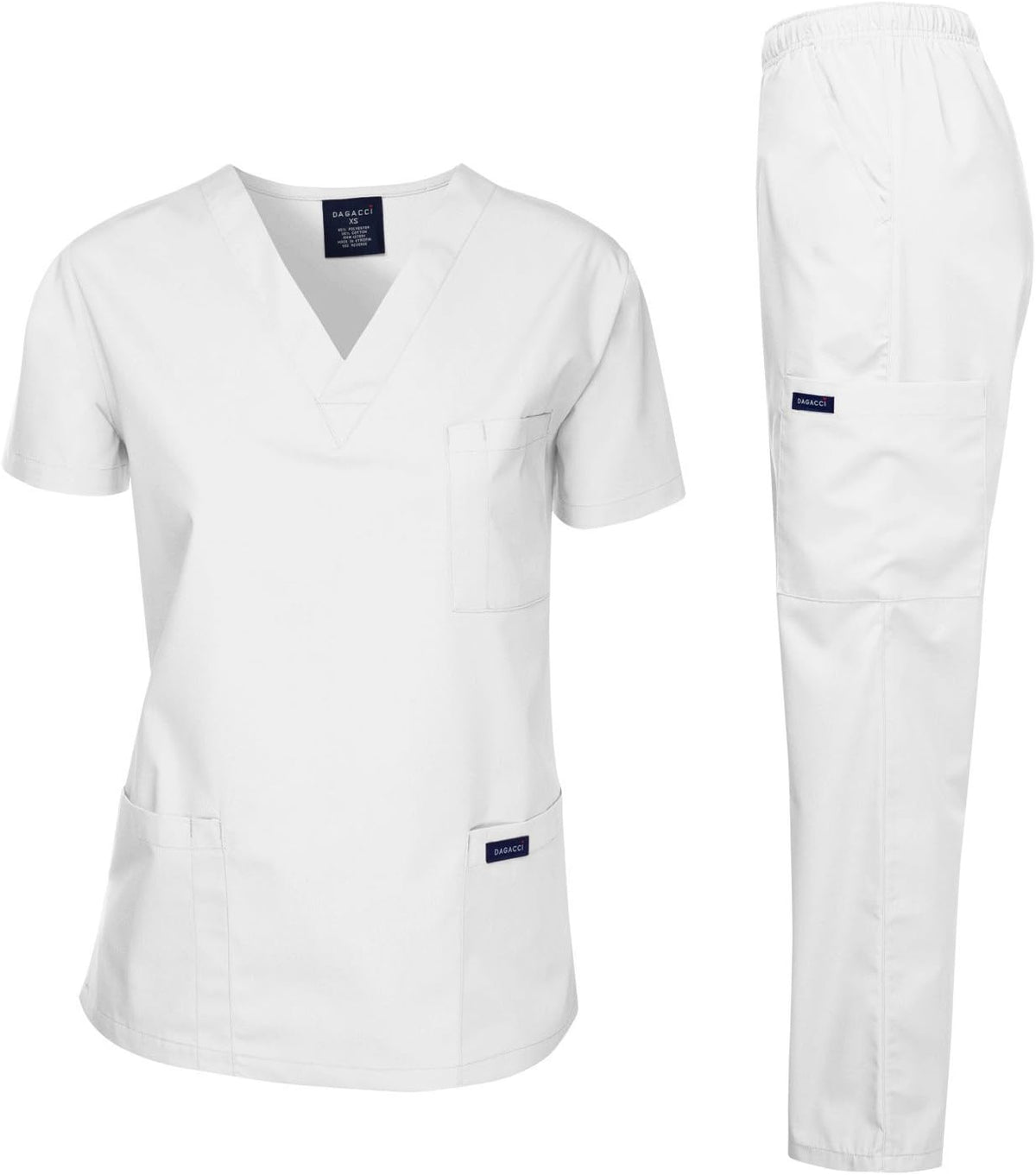 Medical Scrubs Set Unisex - V-Neck Top and Elastic Waist Pants Uniform for Healthcare Workers