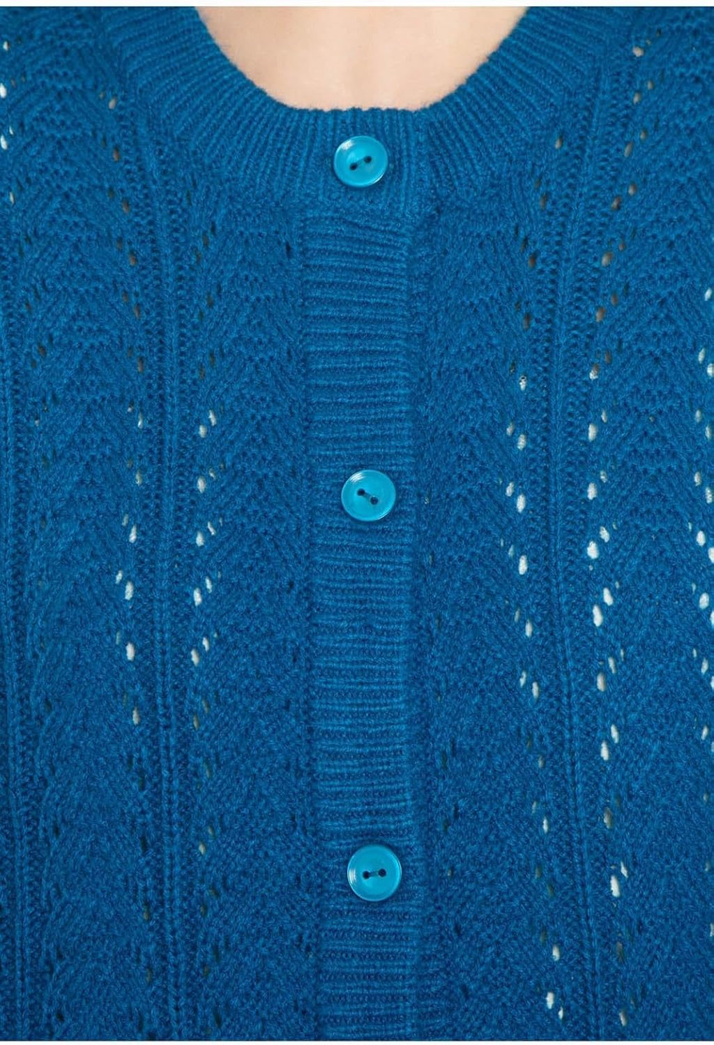 Crochet Pointelle Button Front Cardigan