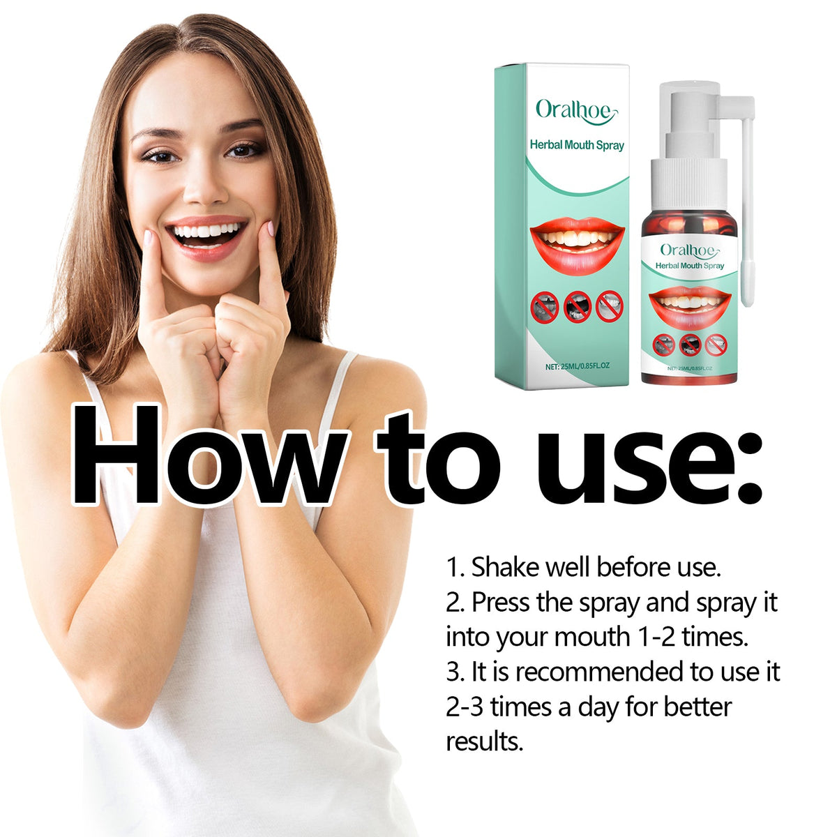 Herbal Mouth Spray, Refreshing Breath Repair Swollen Gums Relieve Oral Ulcer Yang Portable Spray