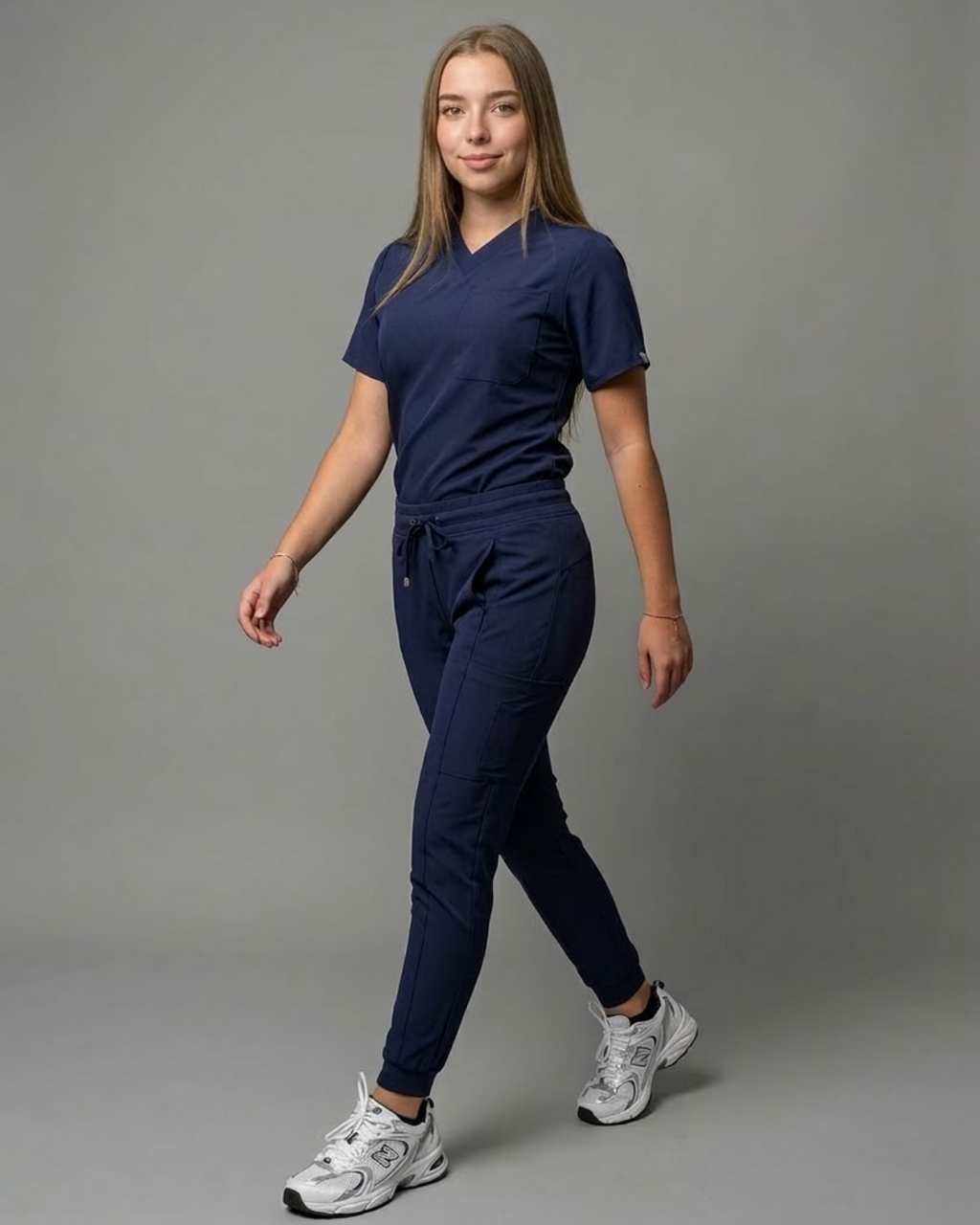 Women's Navy Scrub Low Waisted Joggers