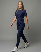 Women's Navy Scrub Low Waisted Joggers