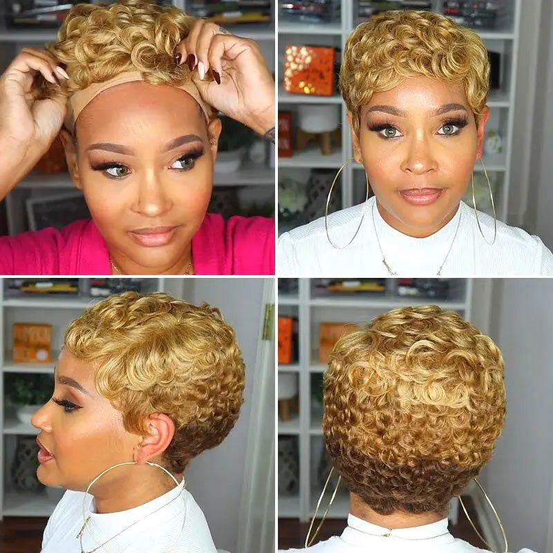 Short Curly Pixie Wig