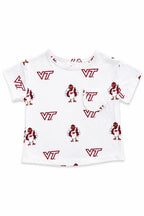 Virginia Tech White Hokie Ruffle Pocket Tee