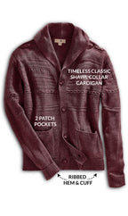 Jacquard Knit Shawl Collar Cardigan