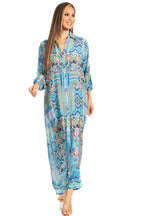 Sakkas Womens Long Sleeves Button Down Spring/Summer Maxi Shirt dress/Beachwear