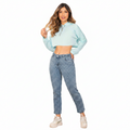 Mid Rise Straight Leg Jeans