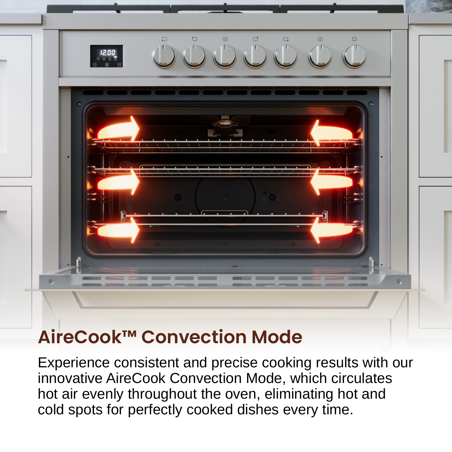 Rangaire 36" Gas Range Convection Oven Freestanding Stainless Steel RRG361TS